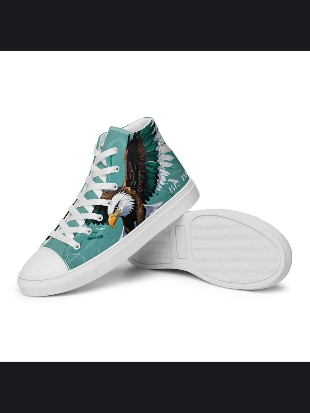Custom Made Super Unique Philadelphia Eagles High Top Sneakers Sz. 8
